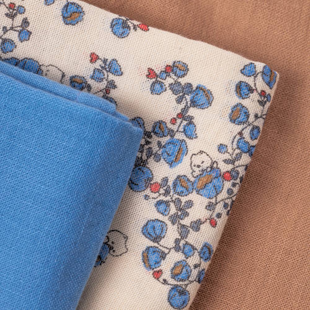 Bora muslin cloth 3-pack - Blue bells