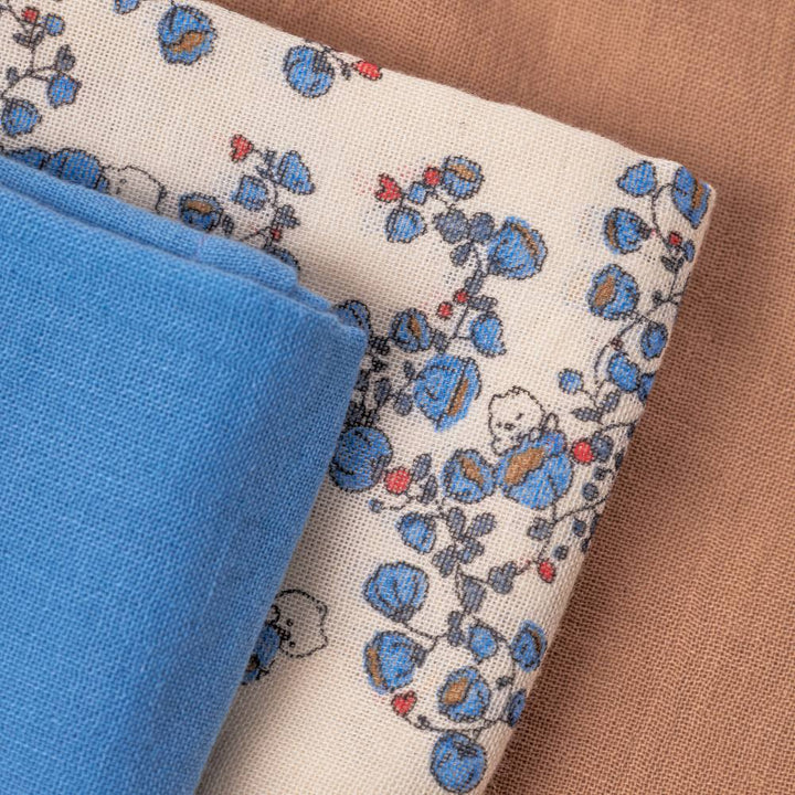 Bora muslin cloth 3-pack - Blue bells