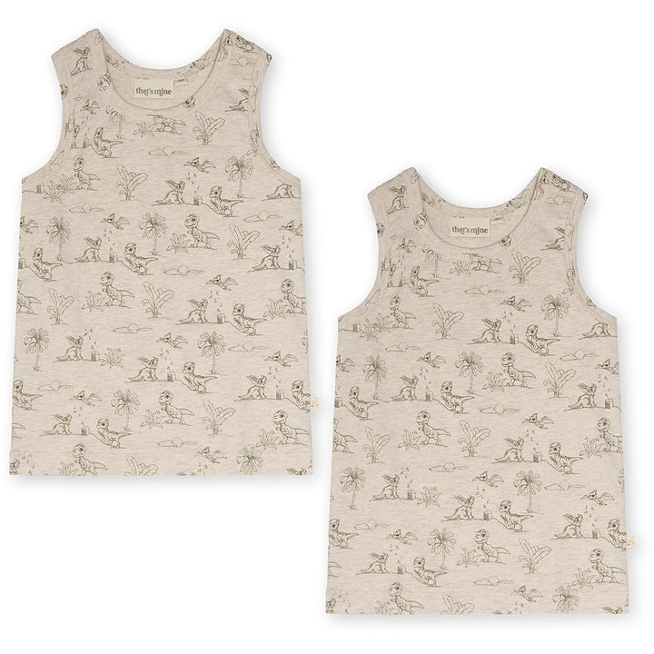 That's Mine Milas tanktop 2-pack - Dino esta - 48% Organic cotton, 47% Modal, 5% Elastan Buy Tøj||Undertøj||Undertøj||Nyheder||Alle||Favoritter here.