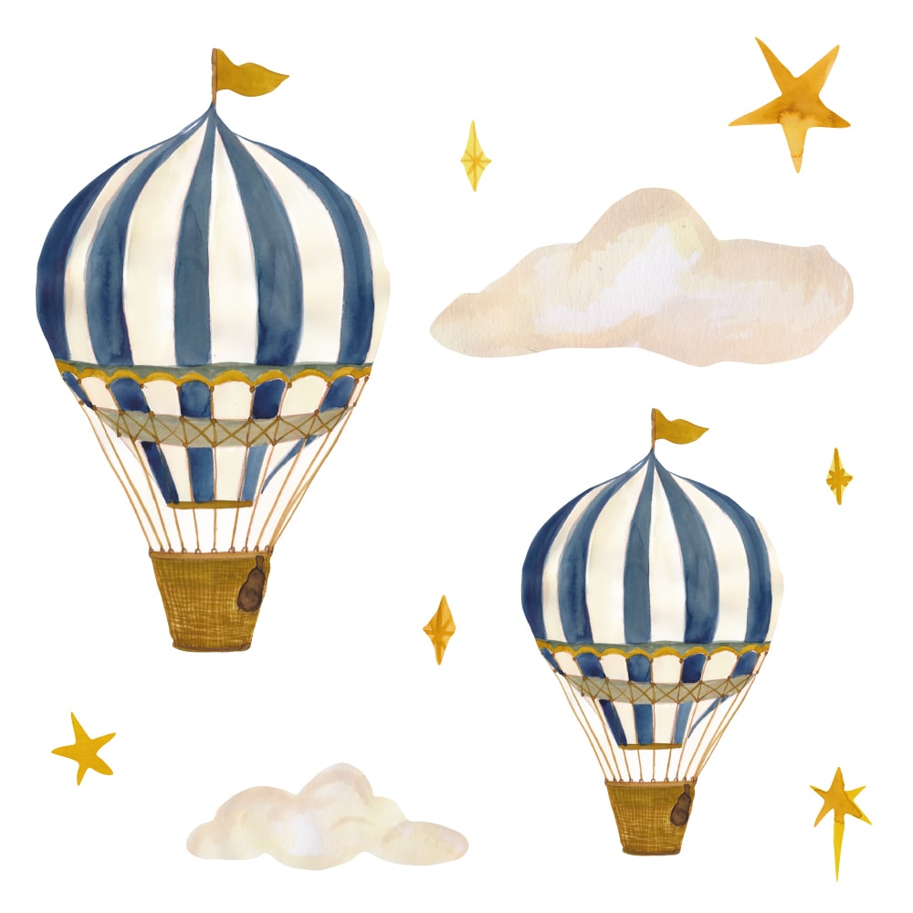 That's Mine Wallsticker dreamy balloons - Blue - 100% Textile foil Buy Bolig & udstyr||Børneværelset||Wallstickers||personale||NOOS here.