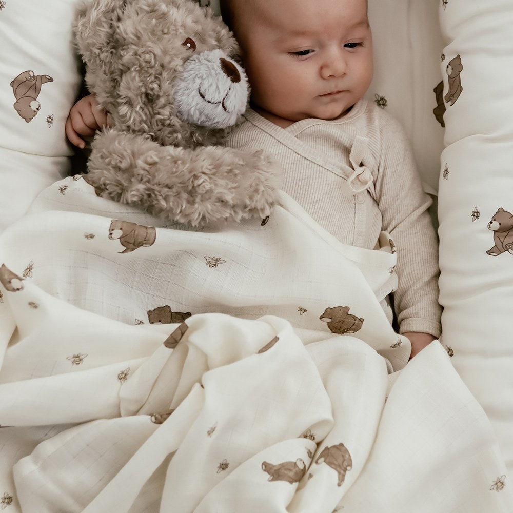 Jana muslin swaddle - Bees and bears