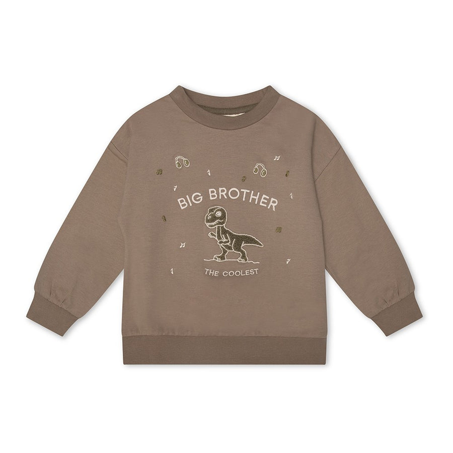 That's Mine Finley big brother sweatshirt - Fossil - 95% Organic cotton / 5% Elastane